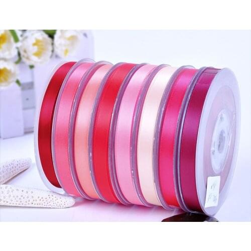 Pick Sizes 2 3 5 6 9 13 16 19 22 25 28 32 38 50 57 63 75 89 100 MM Width 100% polyester Pink Series Double Face Satin Ribbon