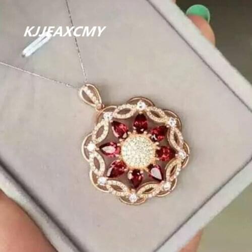 KJJEAXCMY boutique jewelry,Silver Natural Garnet Pendant, jewelry wholesale, S925 silver, pure