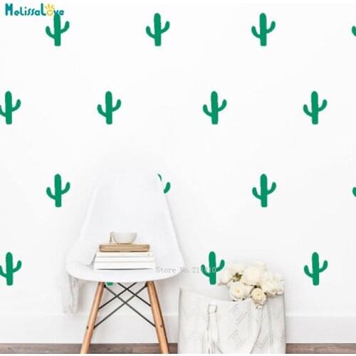 10cm High Cactus Wall Decal Home Decoration Living Room Cute Baby Room Self-adhesive Lovely Design Murals Thoughtful Gift YT1554