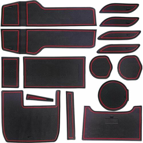 15pcs Car Inner Door Gate Slot Pads Cup Holder Cover Mat Trim For Honda Civic 2015-2019