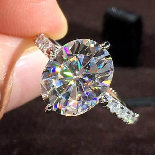 18K Au750 White Gold Women Ring Moissanite Diamonds 1 2 3 4 5 Carat Oval Wedding Party Engagement Anniversary Ring Trendy