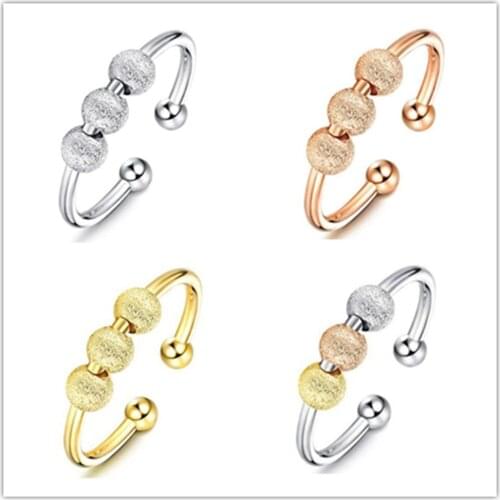 2021 Fashion Open Rotatable Rings Relief Pressure Valentines Day Anniversary Party Jewelry Gifts Adjusetable Size Simple Ring