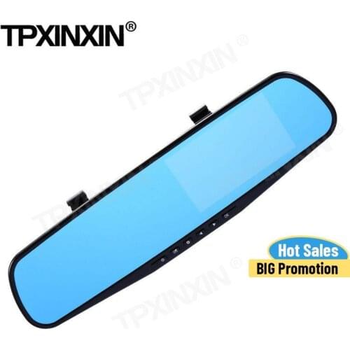 4.3 Inch Front And Rear Dual Recording Driving Recorder Rearview Mirror HD Electronic Dog Night Vision DVR Reversing Image