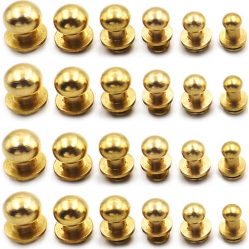 5PS Metal Round Alloy Knob Screw Rivets Studs DIY Crafts Leather Belt Watchband Round Monk Head Rivets Spikes Decor Nail Buckles