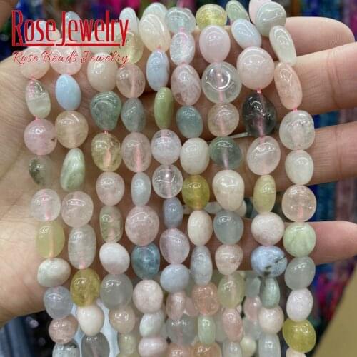 8-10mm Irregular Natural Morganite Stone Beads Loose Beads For Jewelry Making DIY Bracelet Ear Studs Accessories 15'' 6-10mm