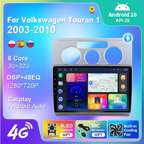 Car Radio For Volkswagen Touran 1 2003-2010 Navigation GPS Multimedia Video Player Auto Stereo Touch Screen Camera No 2din DVD