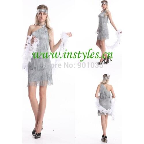 FREE SHIPPING 20s 1920s Flapper Charleston Fancy Dress Costume Cigarette Holder Necklace Boa