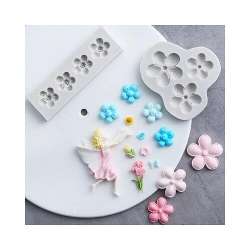 Flower & Flower Fairy Silicone Mold Sugarcraft Fondant Mould Clay Gem Flower Mould Cake Decorating Chocolate Resin PRZY