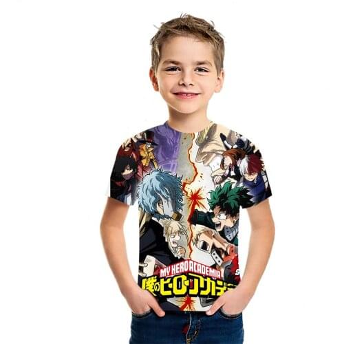 My Hero Academy Anime 2021 Summer New Youth Popular Short Sleeve Boys And Girls 3D Printed T-Shirt Childrens Casual Lazy Versat