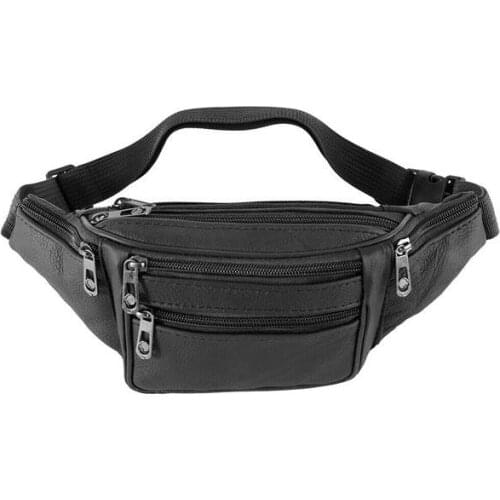 Hot sale leather casual pockets fashion mens and womens multifunctional large-capacity outdoor running mobile phone pockets