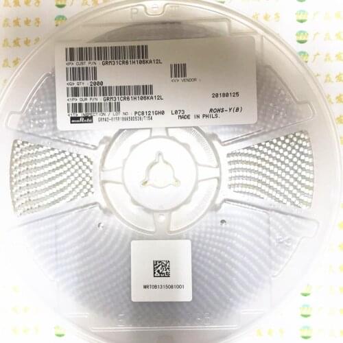 GRM31CR61H106KA12L SMD MLCC 1206 10uF(106) ±10% 50V Ceramic Capacitor GRM31CR61E106KA12L SMD MLCC 1206 10uF(106) ±10% 25V Cera