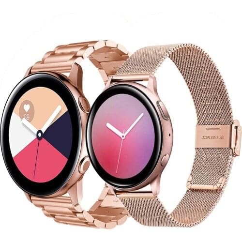 2PCS Mesh & Soild Stainless Steel Watchband For Samsung Galaxy Watch Active 2 40/44mm active 1 gear sport Watch Band Strap