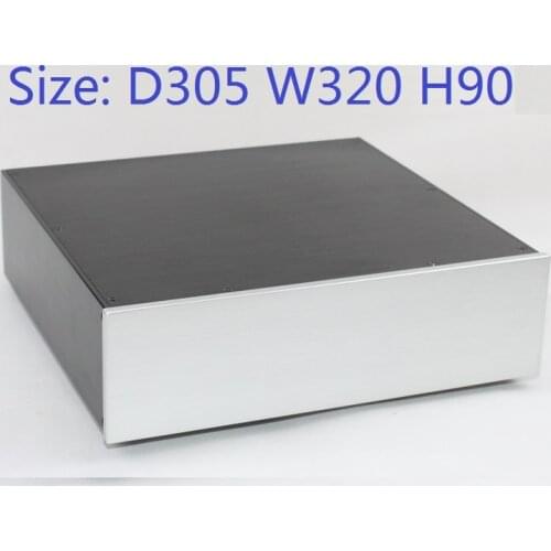 Size: D305 W320 H90 DAC Amplifier Case Aluminum Chassis Power Supply DIY Case WA101 all aluminum non-porous amplifier chassis