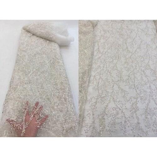 Good looking SYJ-7205 african sequins lace fabric Newest french net lace fabric with sequins for wedding dress
