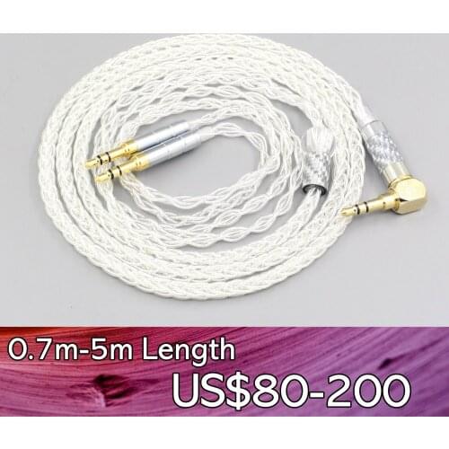 LN006430 99% Pure Silver 8 Core 2.5mm 4.4mm 3.5mm XLR Headphone Earphone Cable For Onkyo A800 Philips Fidelio X3