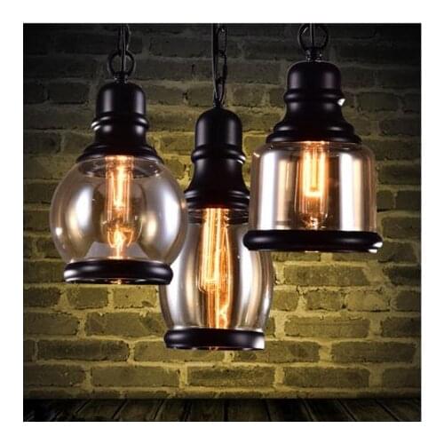 3 styles industrial style amber glass retro loft chandelier bar / restaurant retro room bar bed room chandelier
