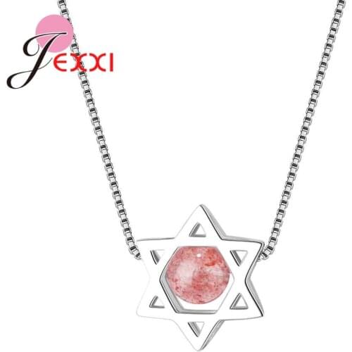 Fashion 3D Star Shape Necklace For Young Girl Hollow Design Round Beads 925 Sterling Silver Jewelry Top Quality Collar