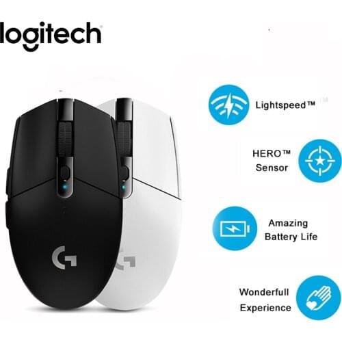 Logitech G304 LIGHTSPEED Wireless Mouse Mouse Gamer HERO Sensor 12000DPI Buckle Battery Gaming Mouse for PUBG/Overwatch