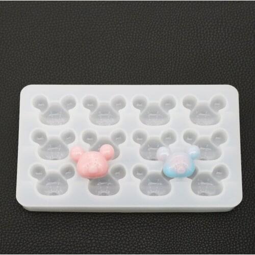 NOT AS LONG diy Crystal Epoxy Mould Going to School Bear Mould Mirror Silicone Resin Mould Making Pendant Creative Jewelry