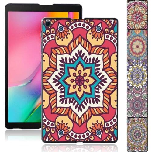 New Tablet Case for Samsung Galaxy Tab A 8.0 (2019) T290 T295 Mandala Pattern Durable Slim Shell + Free Stylus