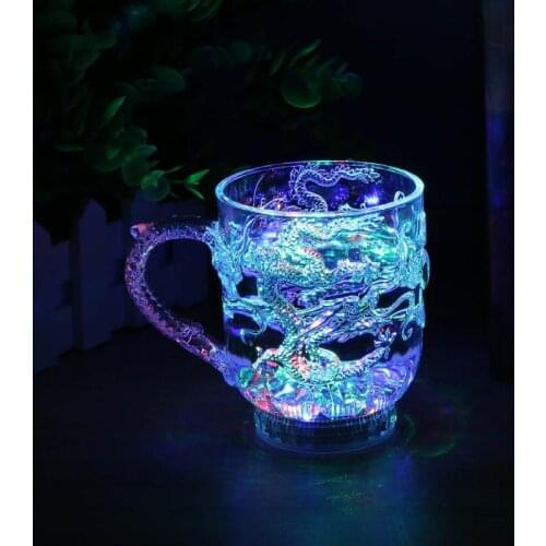 Creative Induction Luminous Beer Cup LED Mug Wine Light Cup Decortions Present Gift Wedding Bar Celebration Props Glowing Toys