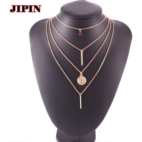 Trendy Multilayer Pendant Butterfly Necklace for Women Butterflies Moon Star Charm Choker Necklaces Bohemian Beach Jewelry Gift