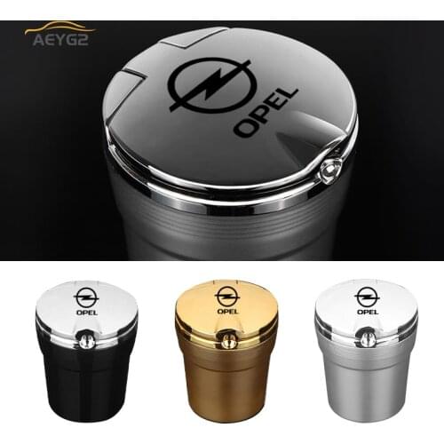 For Opel Astra H Insignia Mokka Zafira Corsa Omega Vectra Accessories Car Ashtray With Led Light Cigarette Smoke Travel Remover