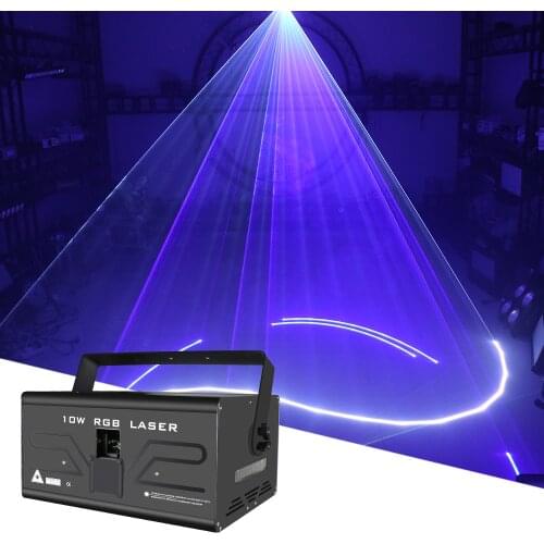 10W Full Color Animation Laser Light DMX512 30kpps Disco led Music Party Patterns Laser Projector Stage DJ Show Effect Lights