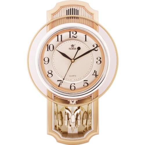 16inch Modern Silent Movement Accurate Wall clock Hourly Music Chiming & striking Clock office quartz clock Rotating Pendulum