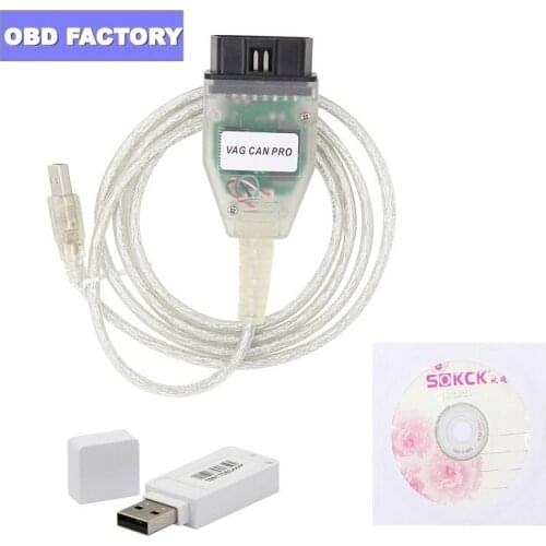 VAG CAN PRO With USB Dongle V5.5.1 with FTDI FT245RL Chip VCP OBD2 Diagnostic Interface USB Cable Support Can Bus UDS K Line