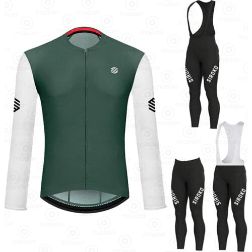 SIROKO Spring and Fall 2021 New Mens Long Sleeve Cycling Jersey Set Mountian Bicycle Clothes Wear Ropa Ciclismo Racing Bike Set