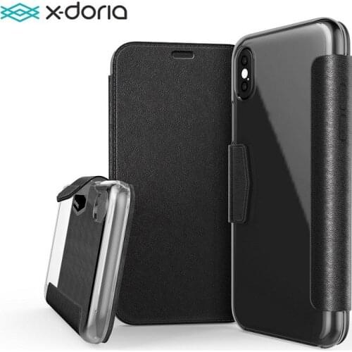 X-Doria Defense Flip Wallet Case For iPhone X Luxury PU Leather Engage Folio Phone Case For iPhone X Cover Built-in Card Slot