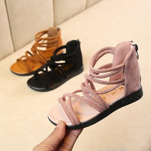 Suede childrens sandals girls princess shoes big boys open-toed Roman shoes baby sandals tide summer 2020