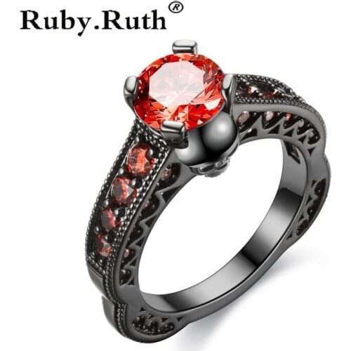 Skull Ring Black Color Wedding & Engagement Crystal Ring Jewelry For Women Jewelry Dropshipping
