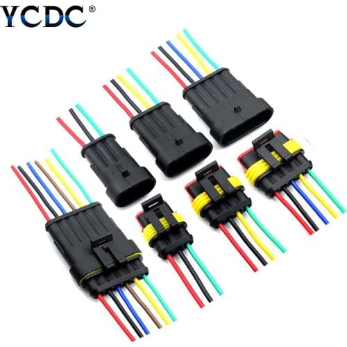 1/2/3/4/5/6 Pin Waterproof Car Electrical Connector Plug 6cm Wire 18 AWG Terminal 1-6 Pin Way Adapter