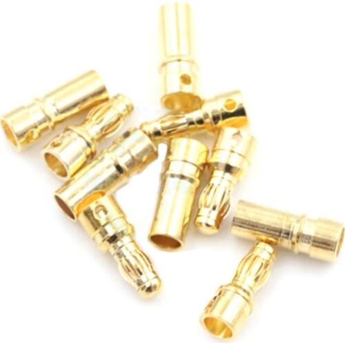 10Pairs 20Pcs 3.5mm Gold Plated Male Female Bullet Banana Connector Plug For ESC Battery Motor