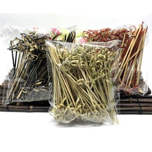 100Pcs 12cm Convenient Disposable Bamboo Forks Creative Party Buffet Fruit Sticks Desserts Cocktail Decoration Wedding Supplies