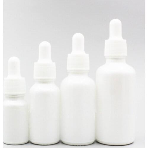 24pc/lot White Essence Oil Glass Dropper Bottle Womens Beauty & Skin Care SPA Massage Packaging Container Perfume Dropper Vial