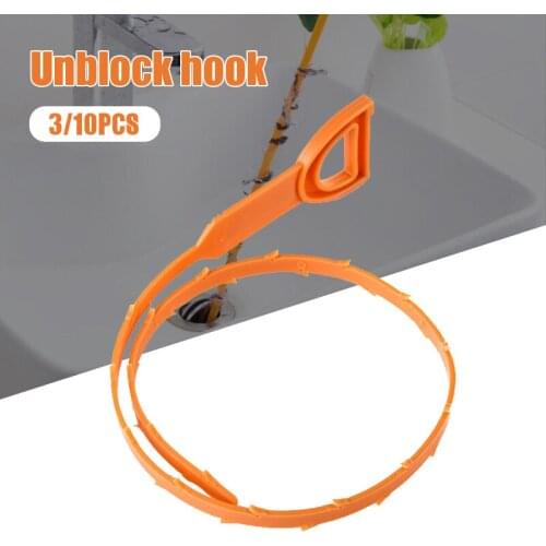 3/10pcs Plumb Unblock Hook Soft Clog Tools Hair Cleaner with Handle for Kitchen Sewer Sink 47.5cm чистка труб канализации