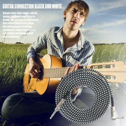 3M 6.35mm Mono Jack Guitar Cable Audio Male to Male Cable Wire Cord Knitting Copper Straight Plug For Electric Instruments