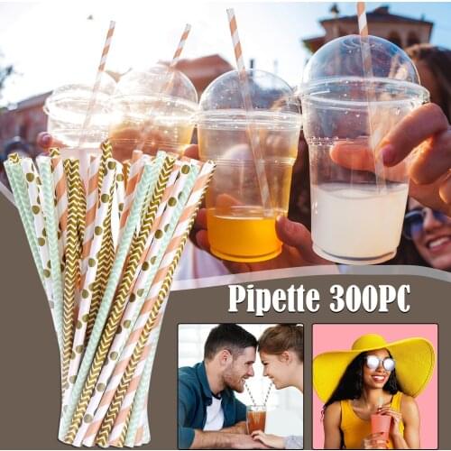 300pcs Straw Color Elbow Disposable Pipette Lengthened Flexible Material Juice Drinks Tea Straw Color Random Kitchen Accessories