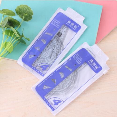 4 pcs/ set of ruler protractor students mathematical geometry soft plastic material school student school supplies