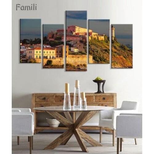 5pcs/set Nature Landscape Lake In Lake Sudtirol Italy Home Decoration Canvas Poster Print,wall pictures for living room,canvas