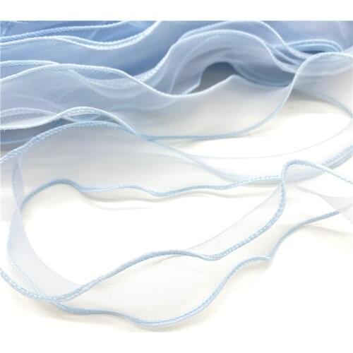 5Yards/Lot 30mm Wave Silk Organza Ribbon Bow Material For Hair Ornament Gift Wrapping Decoration Lace Ribbons #05