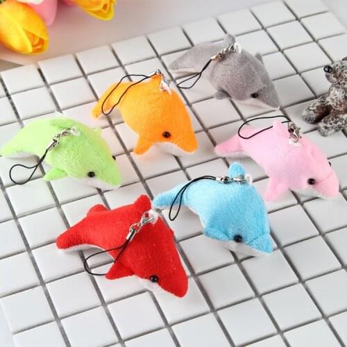 8cm Kawaii Dolphin Keychain Gift Shark Plush Stuffed Toy Doll KidS Small Mini Cute Animals Plush Toys