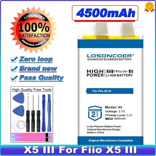 LOSONCOER 4500mAh X5 III High Capacity Battery For Fiio X5 III Gen 3 Player