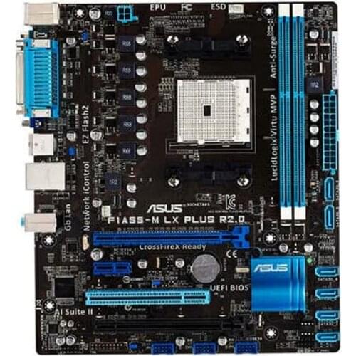 ASUS F1A55-M LX PLUS R2.0 Socket FM1 AMD A55 Original PC Motherboard DDR3 32G PCI-E 2.0 AMD A8-3870K A6-3500 Cpus VGA 12×USB2.0