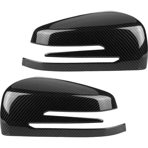 Auto Parts Carbon Fiber Side Rearview Mirror Cap Cover Trim For Mercedes Benz A B C E GLA Class W204 W212