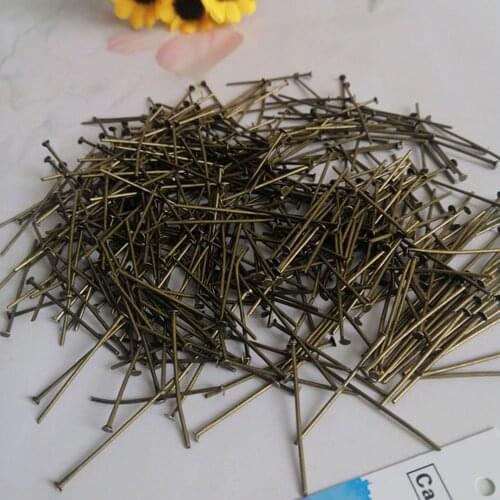 Camal 200pcs 26mm 1inch Antique Bronze Flat Head Straight Pins Connector For Crystal Prism Lamp Chandelier Pendant Hanging DIY