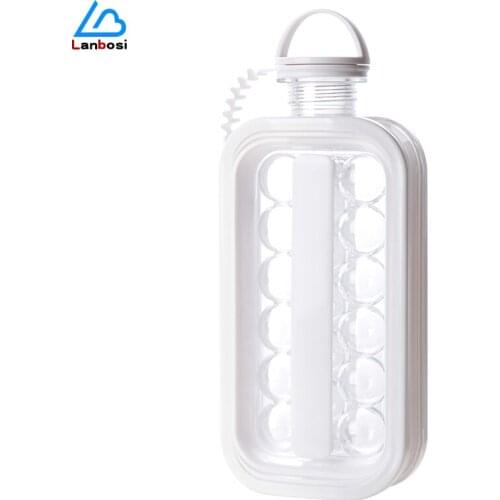 Making Ice Hockey Kettle Two-In-One Ice Tray Ice Box Frozen Ice Cube Mold Household Silicone Round Ice Cube Ice Hockey Kettle